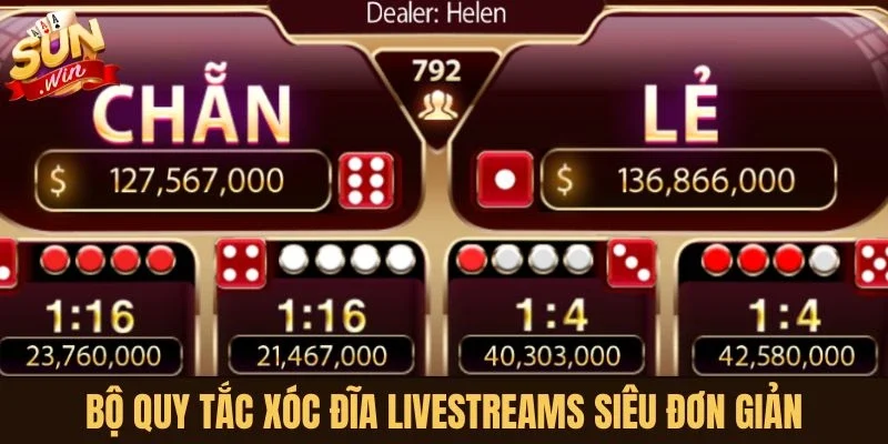 Bộ quy tắc Xóc Đĩa Livestreams siêu đơn giản