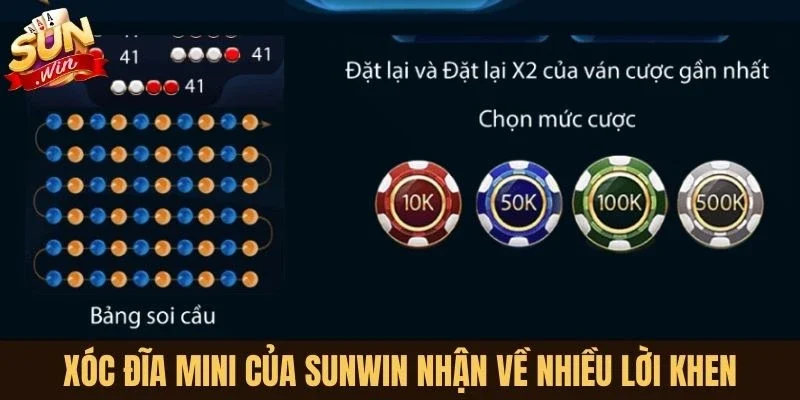 Xóc đĩa mini của Sunwin nhận về nhiều lời khen